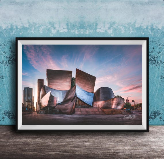 La Architecture Wall Art Disney Concert Hall Twilight Glow Made To Order