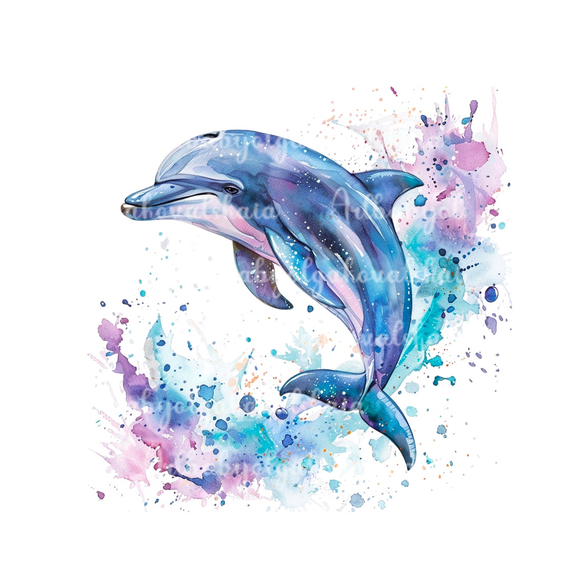 Watercolor Dolphin Art Print