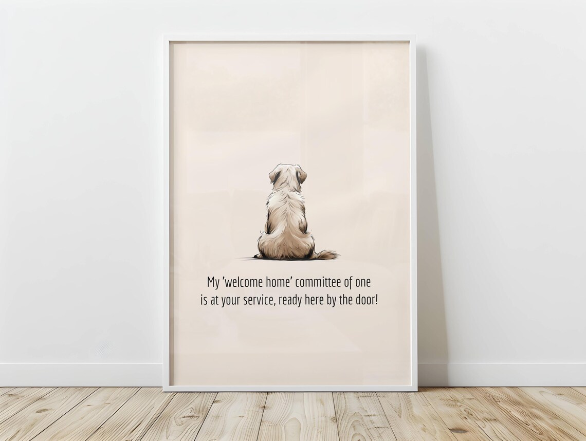 Welcome Home Retriever Minimalist Art Print for Mom