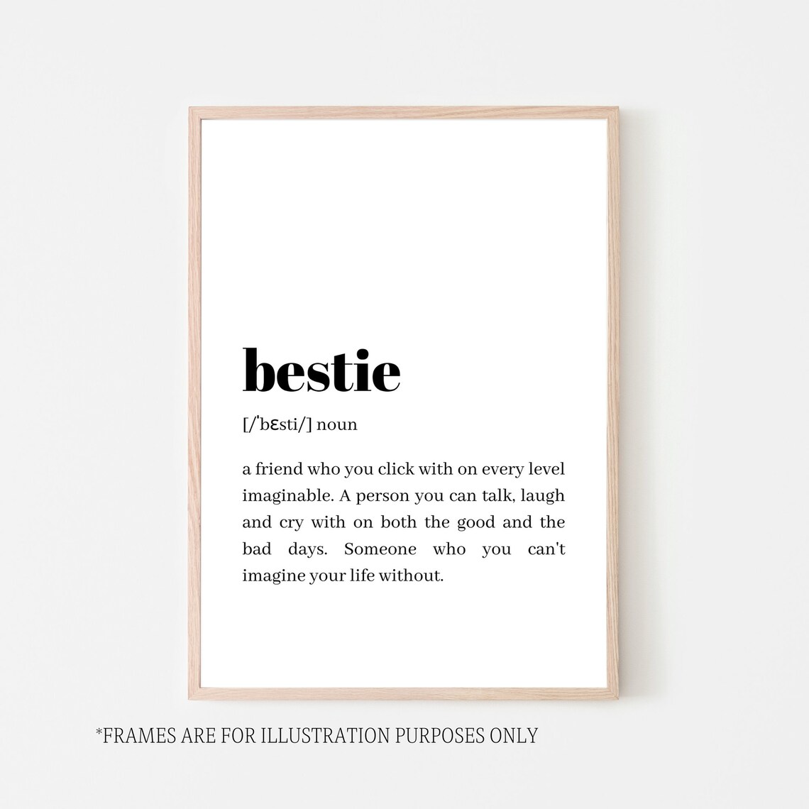 Bestie Definition Best Friend Gift Art Print
