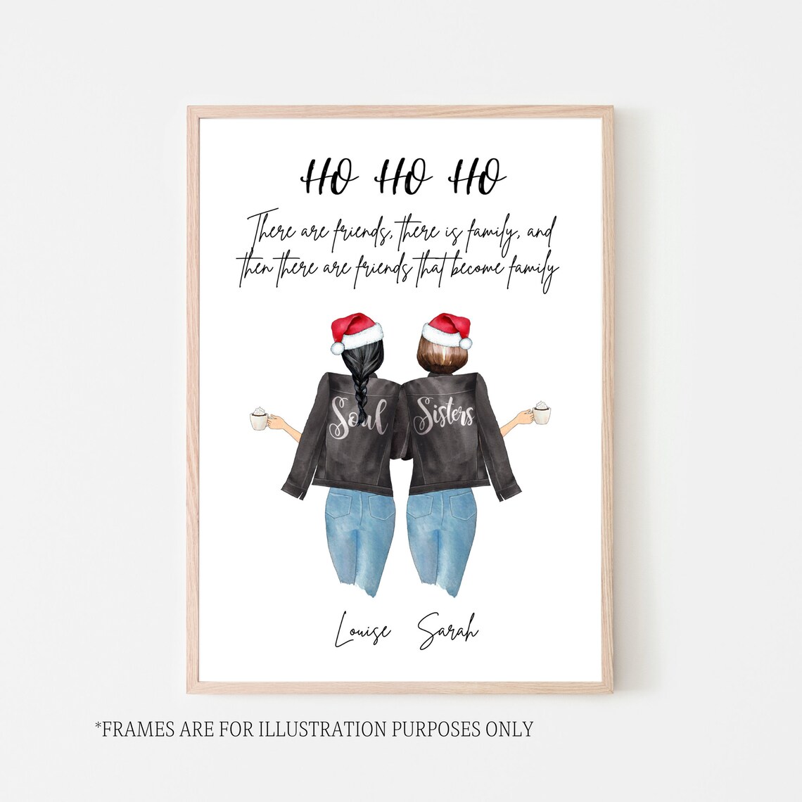 Soul Sisters Christmas Best Friends Quote Personalized Holiday Poster