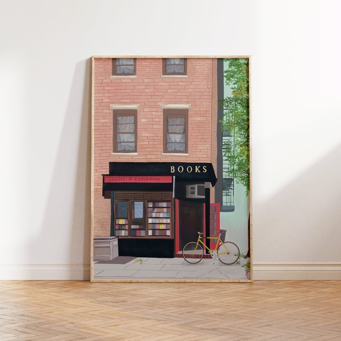 New York Illustration New York Bookshop Bookshop Illustration New York Bookstore Art Bookshop Art Print Brooklyn Illustration - Image 4