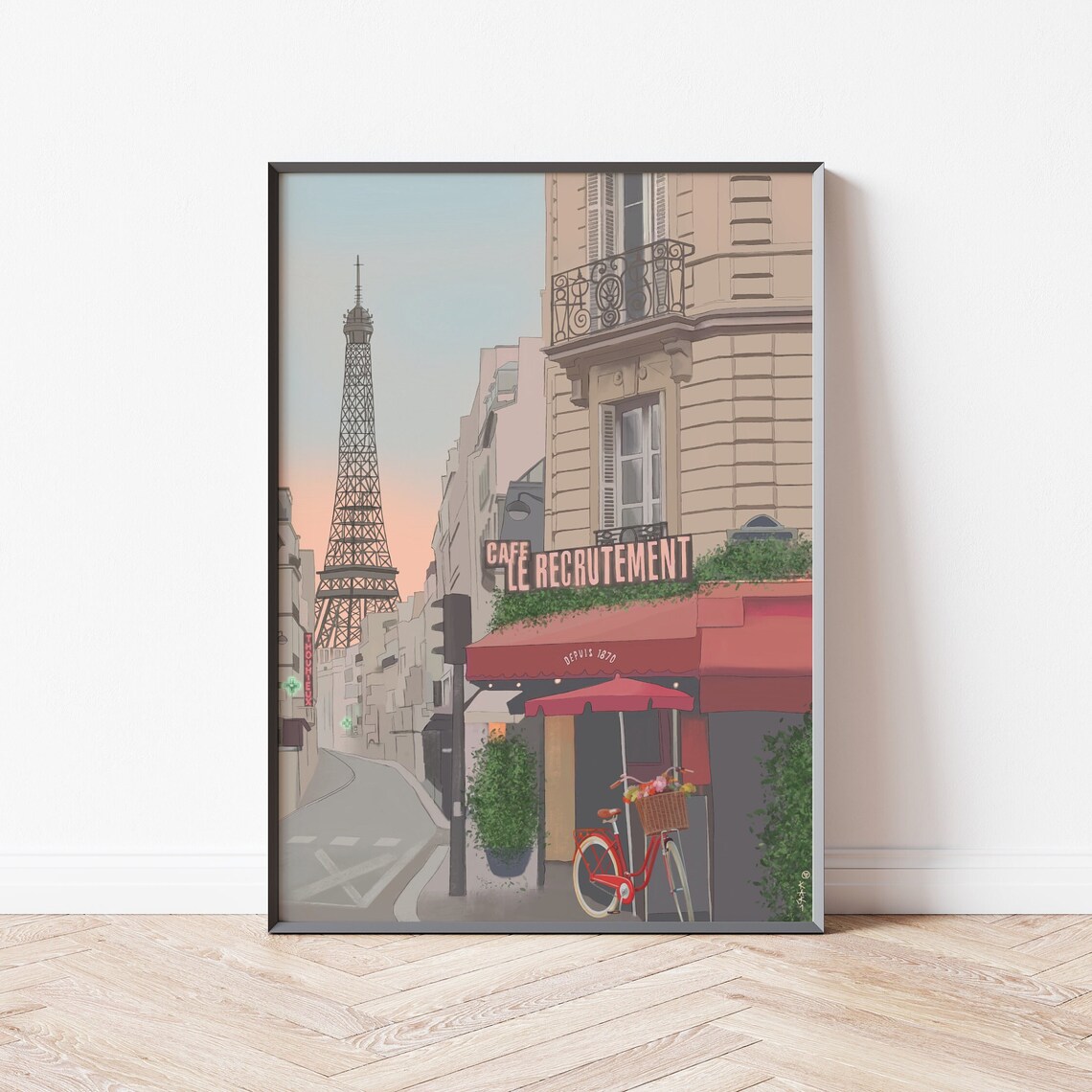 Paris Travel Poster, Eiffel Tower Illustration - Image 4