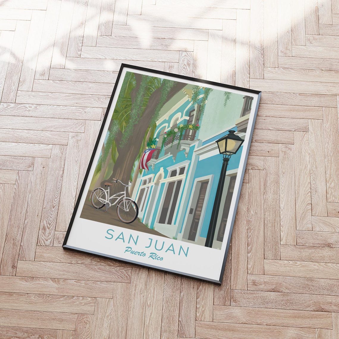 Puerto Rico Illustration San Juan Print Puerto Rico Wall Art Puerto Rico Gift Puerto Rican Flag Illustration Latin America Poster - Image 3