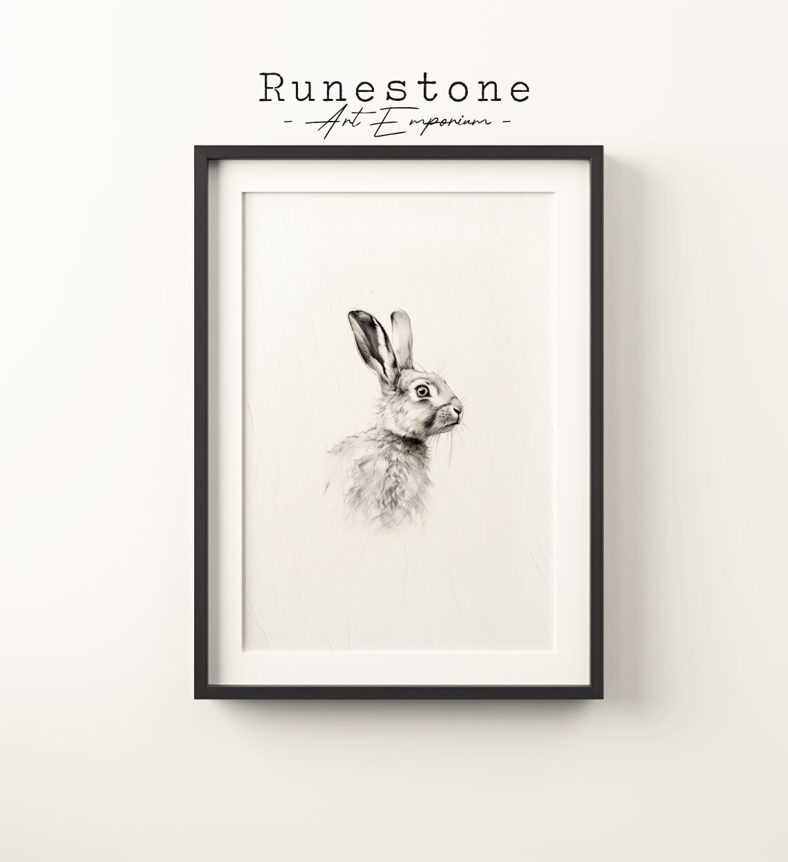 Vintage Rabbit Sketch Print Wall Art Minimalist Animal Illustration