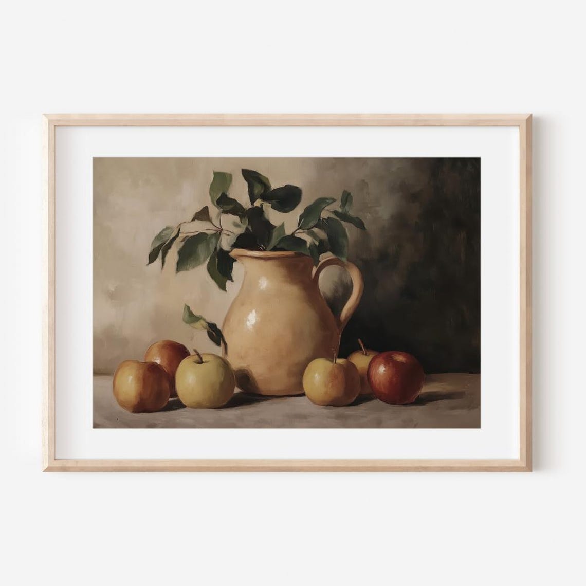 Vintage Apple Still Life Painting Kitchen Fruit Jug Art Poster - Image 2