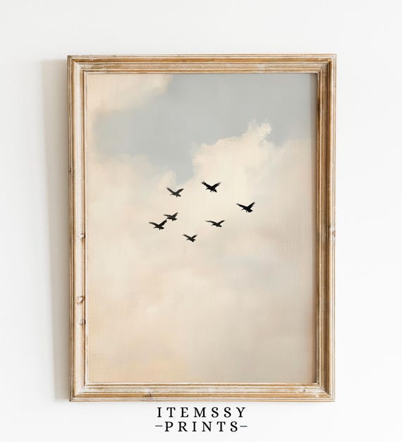 Vintage Art Print Large Cloud Painting Timeless Wall Art For Living Room Elegant Home Decor Antique Inspired Artwork