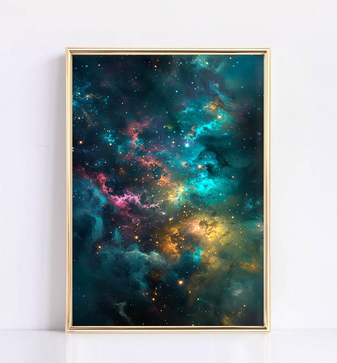Teal and Magenta Nebula Swirls Colorful Deep Space Galaxy Poster - Image 3