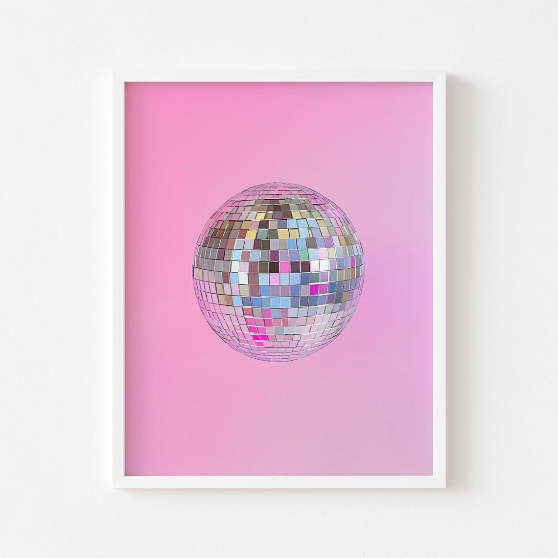 Pink Disco Ball Retro Glam Preppy Dorm Room Decor Wall Poster - Image 2