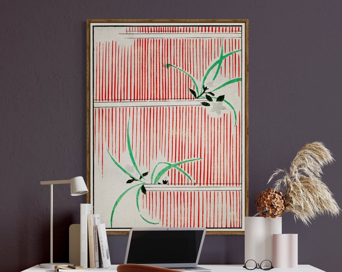 Vintage Japanese Print, Shin Bijutsukai Botanical