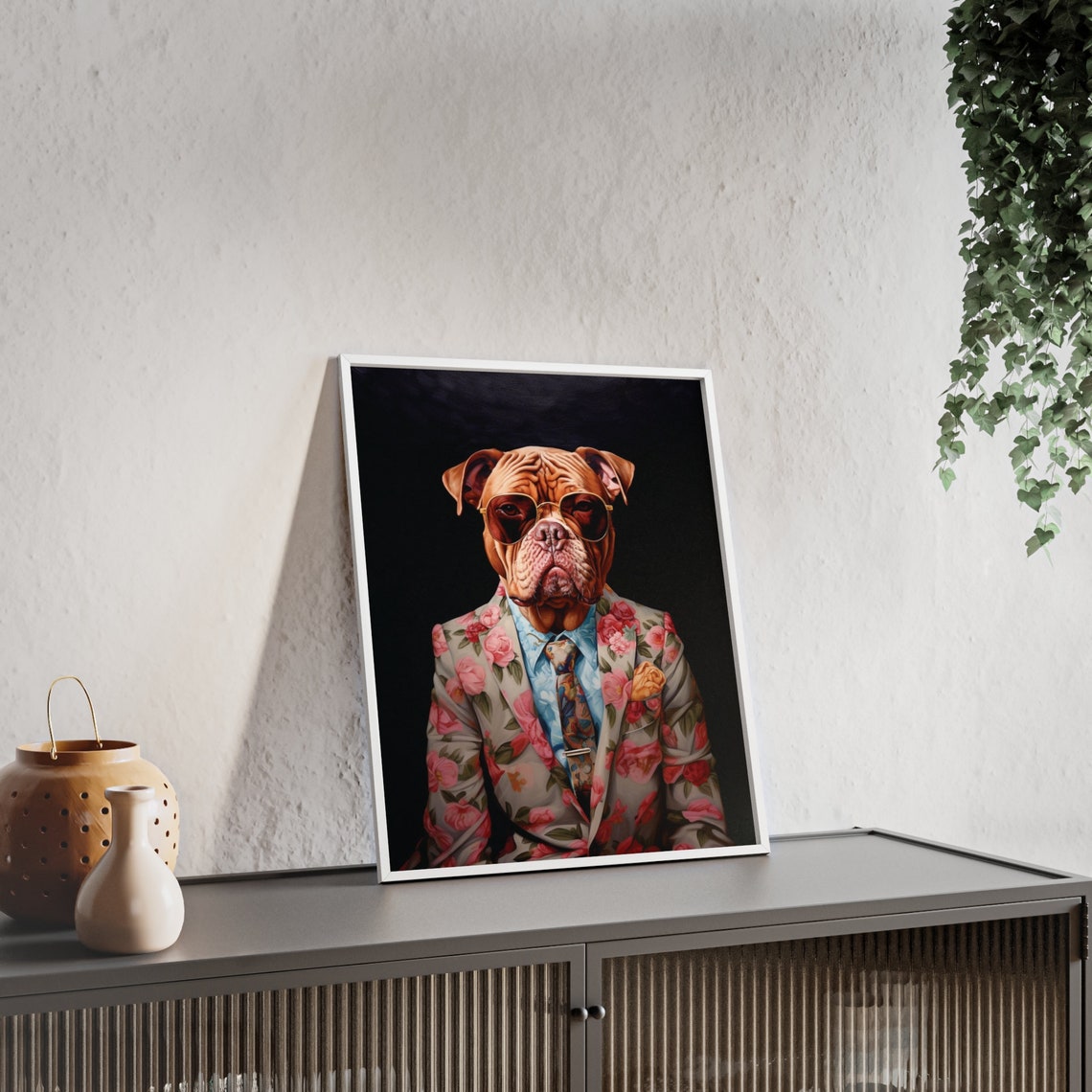 French Mastiff Dog Art Fashion Print Dog Portrait Fashion Art Animal Art Animal Painting Art Prints - Image 2