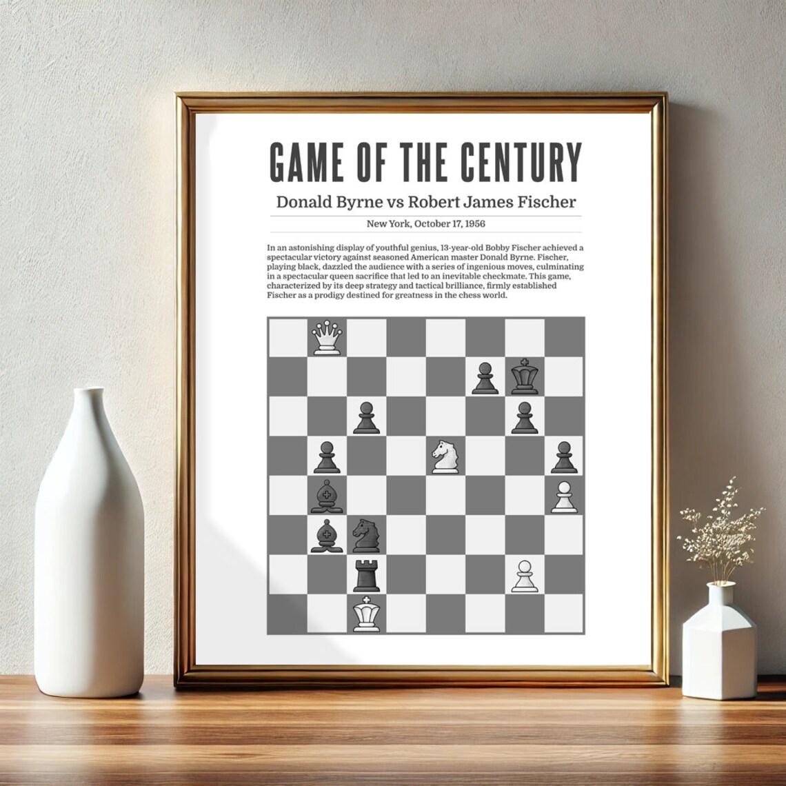 Bobby Fischer's Game Of The Century Chess Poster - Image 2