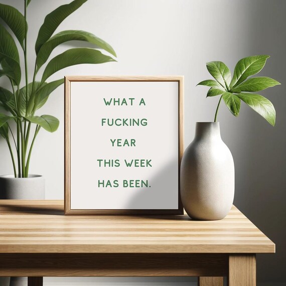 What A Fucking Year This Week Has Been Poster Funny Saying Relatable Print