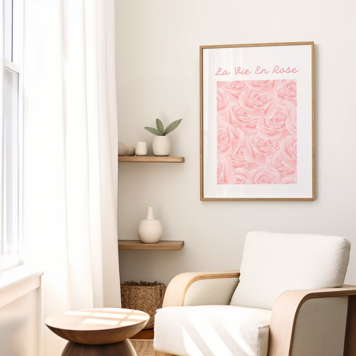 La Vie En Rose Print Coquette Aesthetic Print Trendy Romantic Poster French Quote Art Print Aesthetic Preppy Apartment Wall Art - Image 2