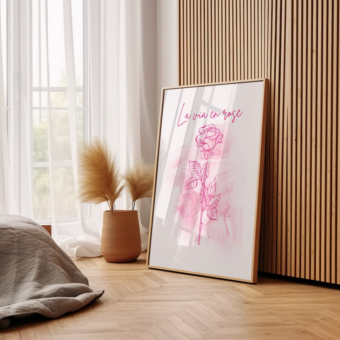 La Vie En Rose Aesthetic French Quote Art Print - Image 3