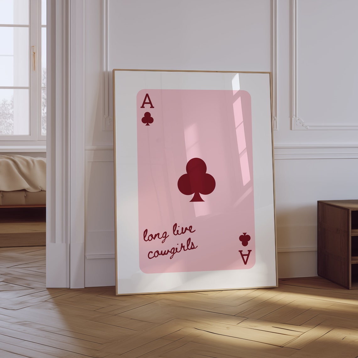 Long Live Cowgirl Print Playing Card Print Trendy Girly Western Wall Art Rodeo Wall Art Pink Preppy Cowgirl Aesthetic Print