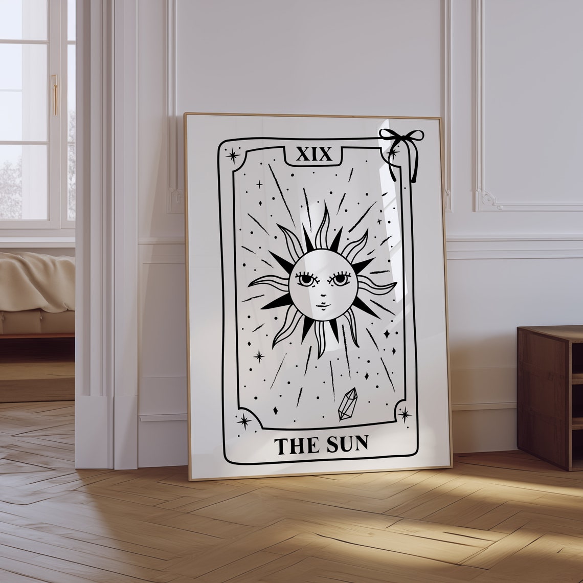The Sun XIX Tarot Card Celestial Spiritual Minimalist Art Poster