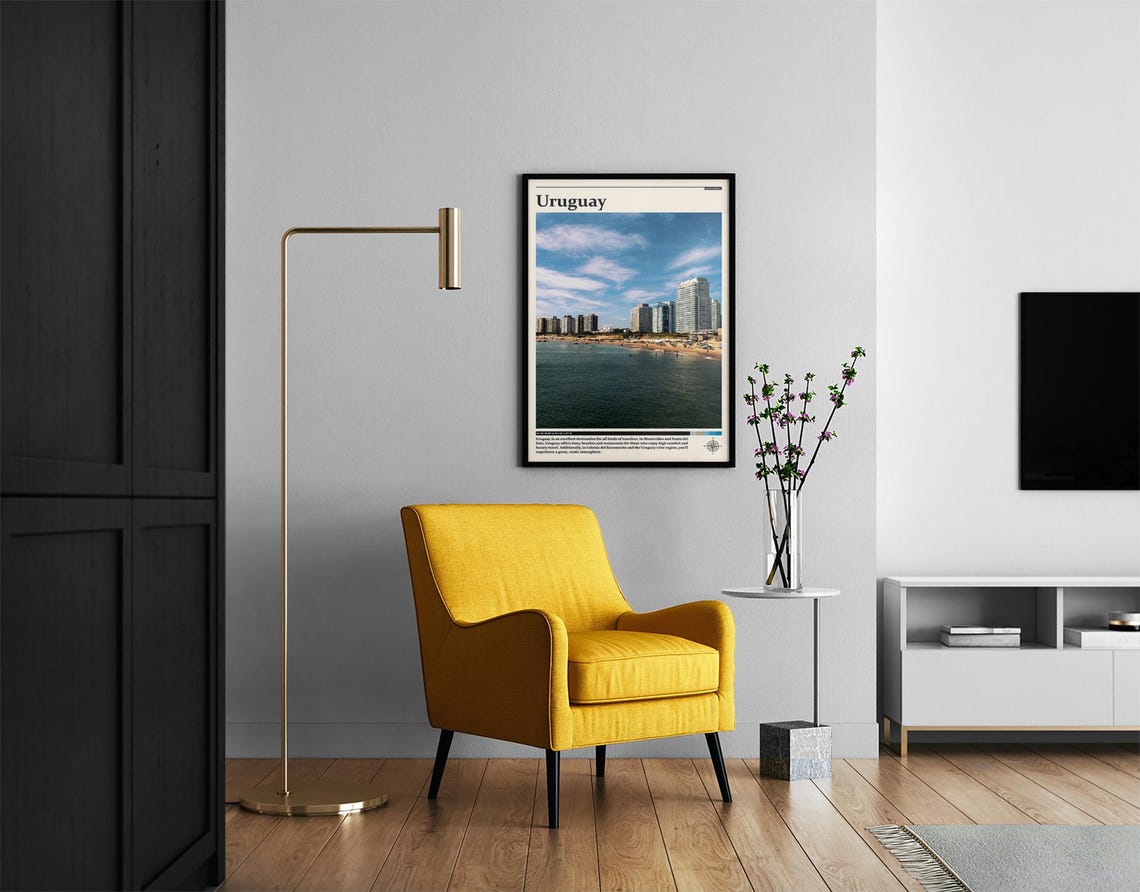 Uruguay Resort Beach High Rise Skyline with Sunbathers Poster - Image 2