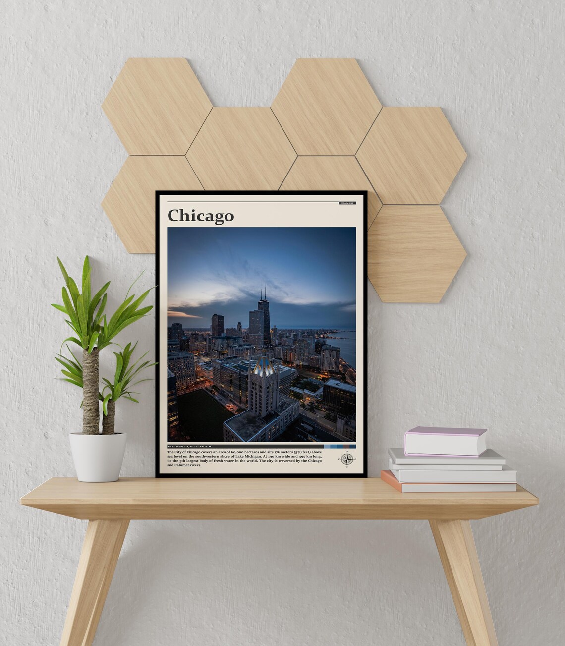 Chicago Twilight Skyline John Hancock Center Lake Michigan Poster - Image 3