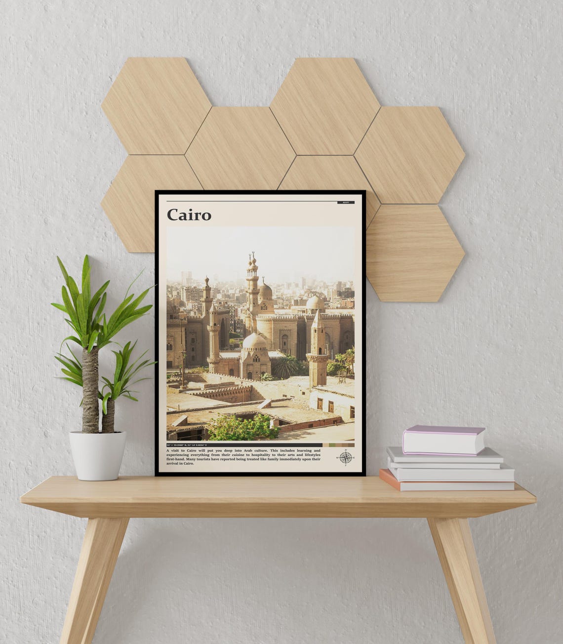 Cairo Egypt Islamic Mosques Minarets Old City Skyline Travel Poster - Image 3