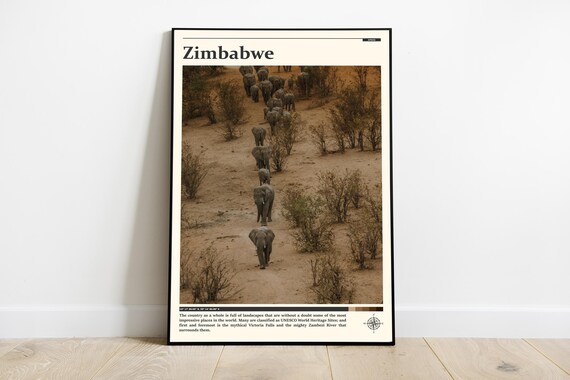 Zimbabwe Print Zimbabwe Wall Art Zimbabwe Poster Zimbabwe Photo Zimbabwe Poster Print Africa Wall Decor