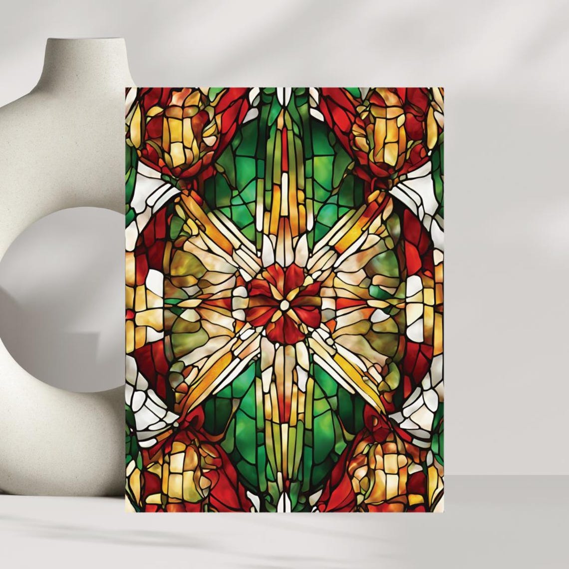 Abstract Stained Glass Art Print Modern Home Decor
