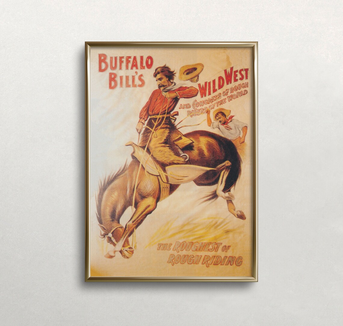 Buffalo Bill Wild West Horse Show Vintage Poster