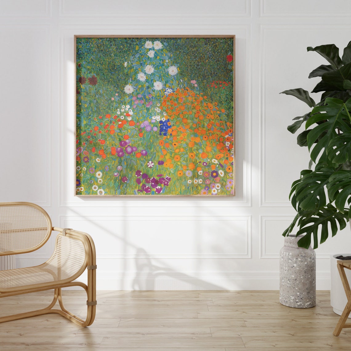 Klimt Flower Garden Vibrant Colorful Bloom Oil Painting Wall Poster