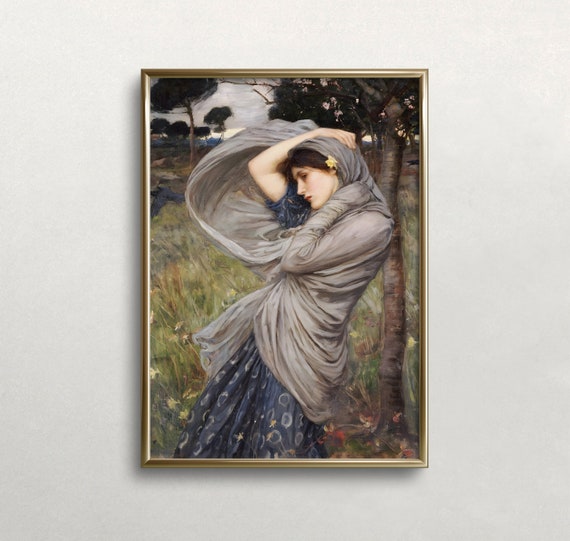 Woman Portrait Boreas Wall Art Vintage Wall Art Greek Mythology Art Dark Moody Art Antique Wall Decor Wall Art 528