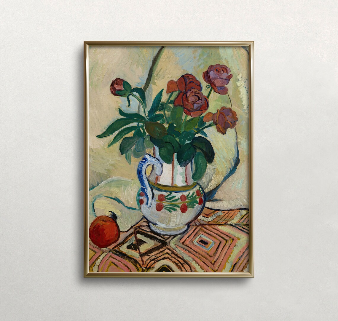 Bouquet Of Roses, Vintage Maximalist Art Print