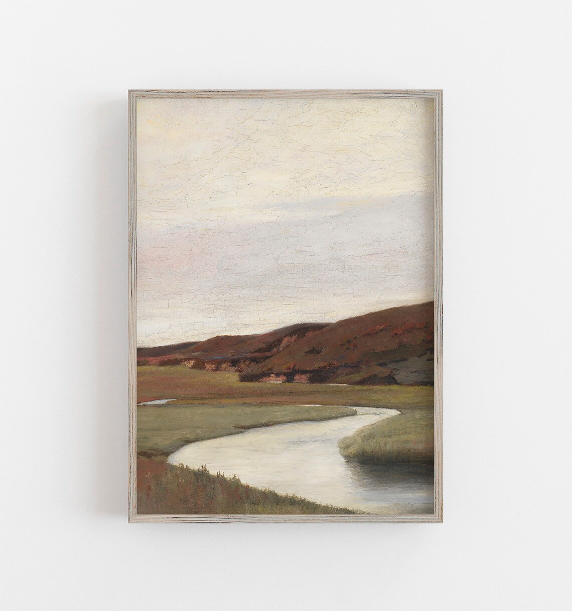 River Vintage Farmhouse Antique Landscape Art Print