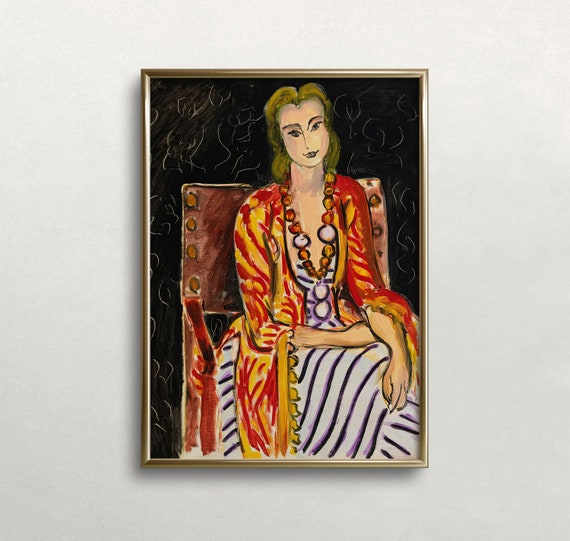 Matisse Wall Art Woman Portrait Vintage Wall Art Colorful Wall Art Vintage Woman Art Vibrant Art Wall Art