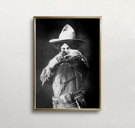 Cowgirl With Rifle, Vintage Wild West Art Print