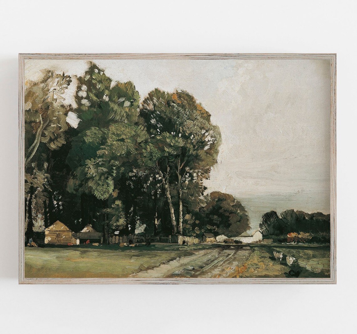 Vintage Summer Landscape, Neutral Wall Art Print