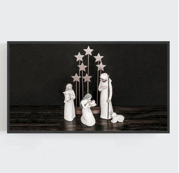 Nativity Scene Ceramic Figurines Christmas Religious Wall Art
