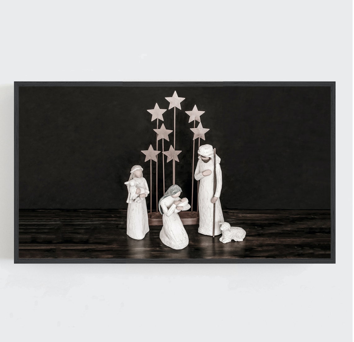 Nativity Scene Ceramic Figurines Christmas Religious Wall Art