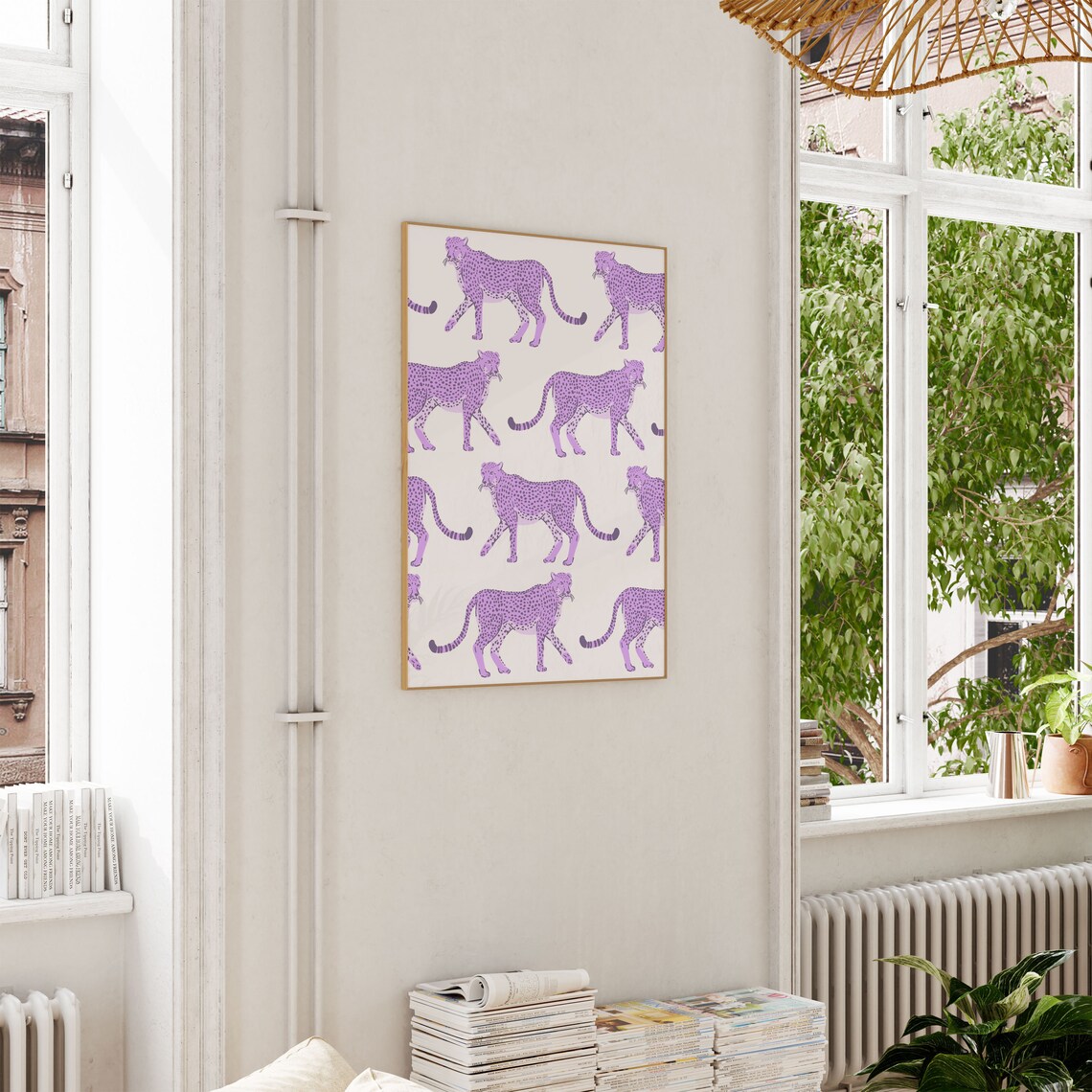 Purple Cheetah Print Leopard Boho Art Print - Image 3