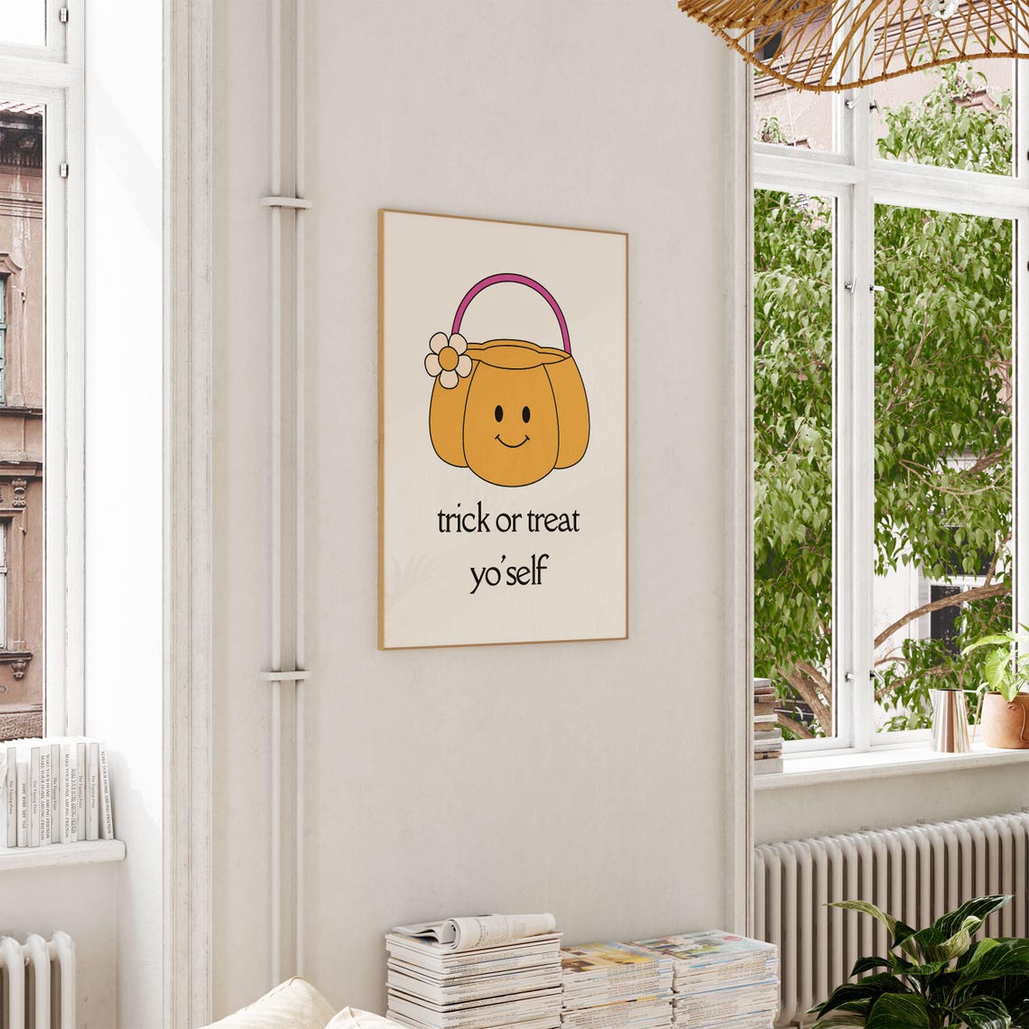 Smiley Pumpkin Candy Bucket Trick Or Treat Yo Self Halloween Poster - Image 3
