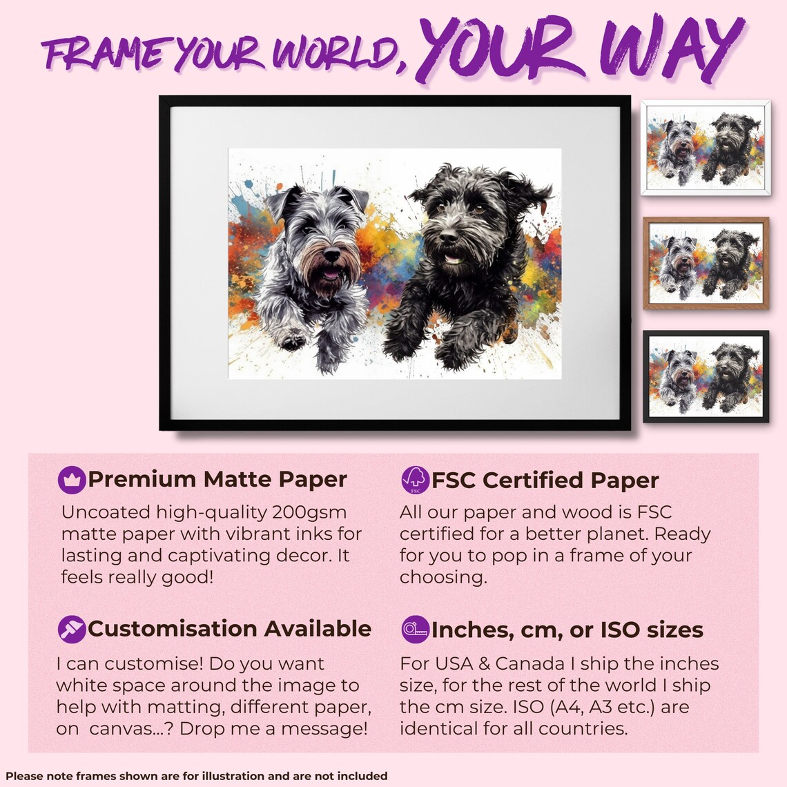 Watercolor Miniature Schnauzer Schnoodle Art Print - Image 2