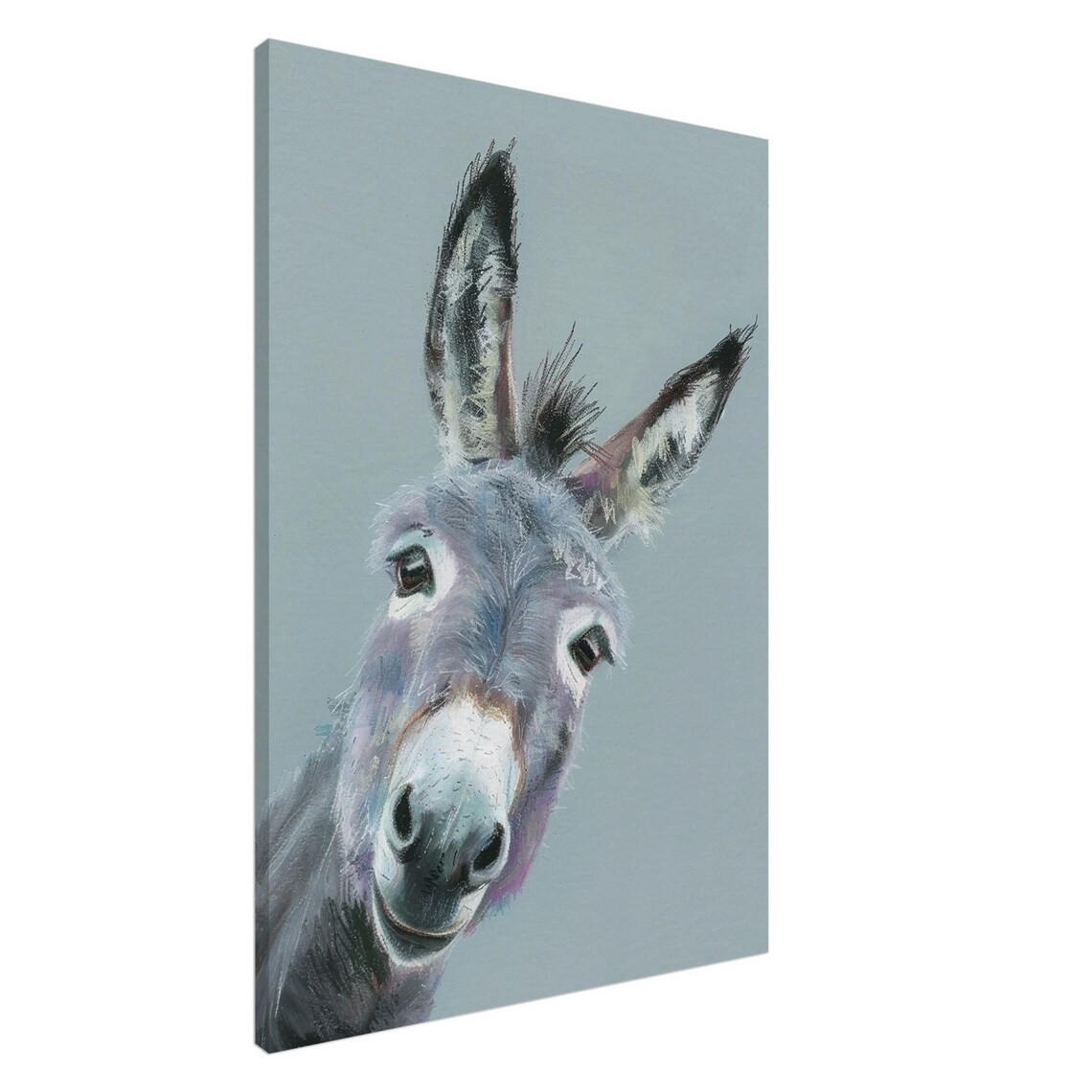 Happy Donkey Pallet Knife Style Wildlife Art Print
