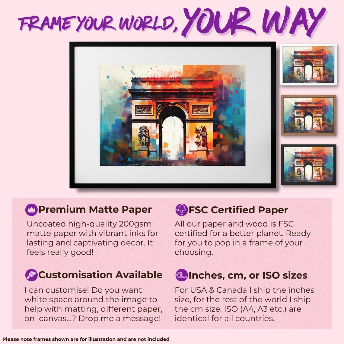Arc de Triomphe Golden Hour Warm Geometric Paris Landmark Poster - Image 2