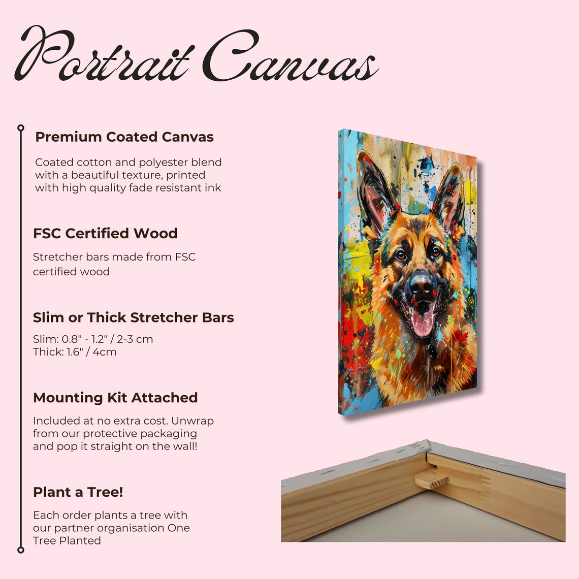 Happy German Shepherd Tongue Out Colorful Graffiti Style Dog Poster - Image 3