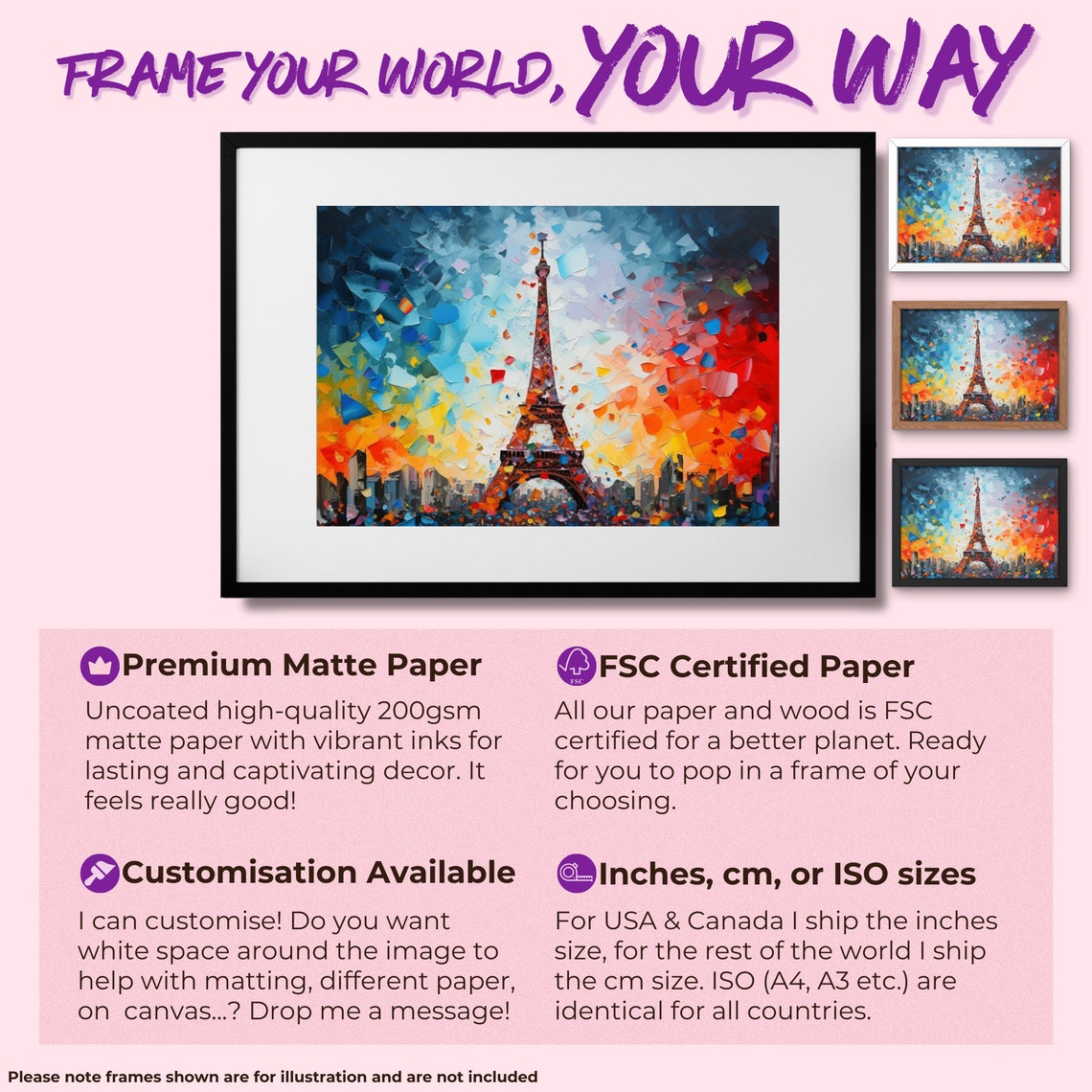 Eiffel Tower Mosaic Tile Style Colorful Paris Street Art Poster - Image 2