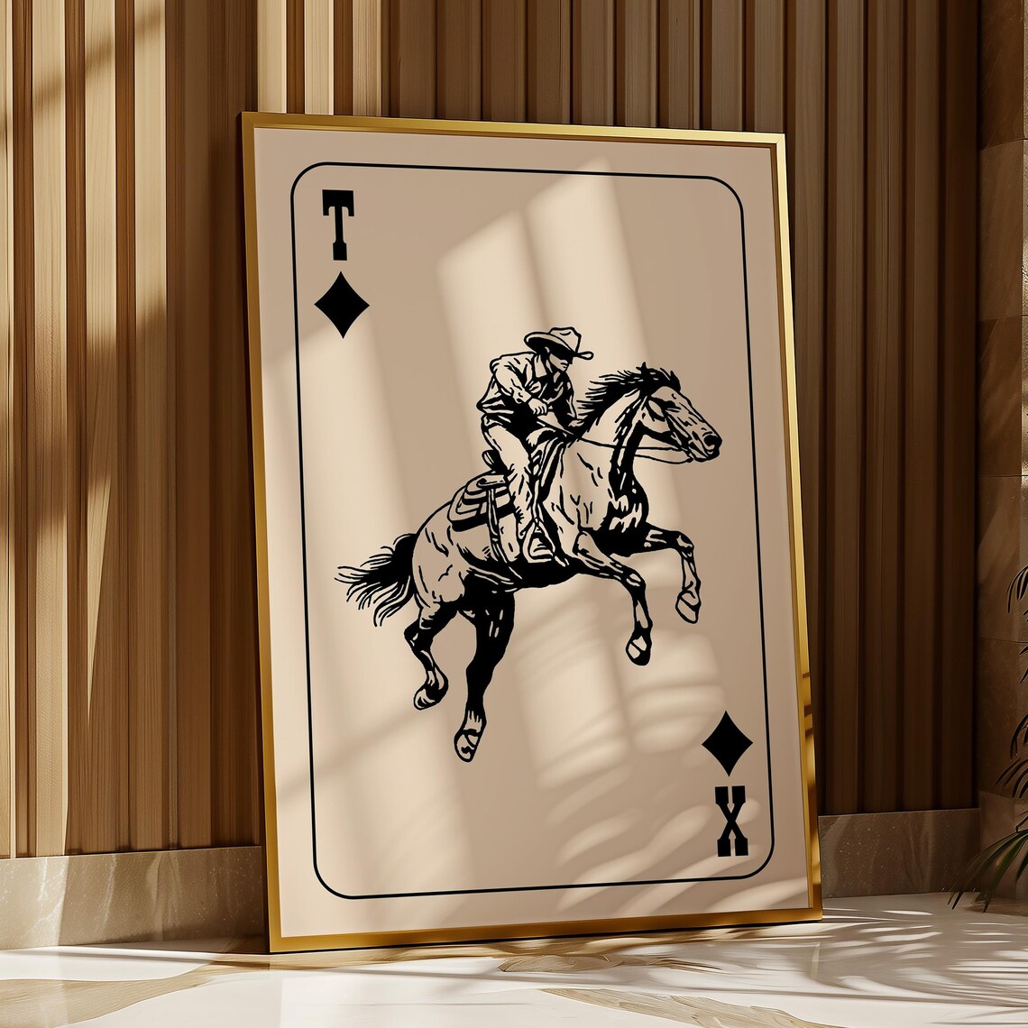 Western Cowboy Playing Card Art Print, Texas