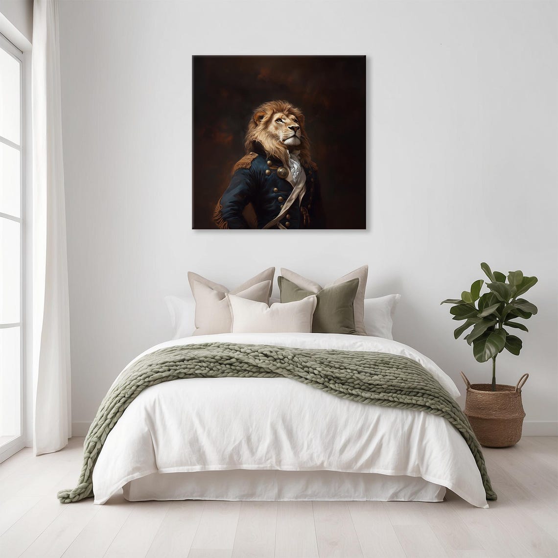 Majestic Lion in Victorian Naval Admiral Uniform Portrait Poster