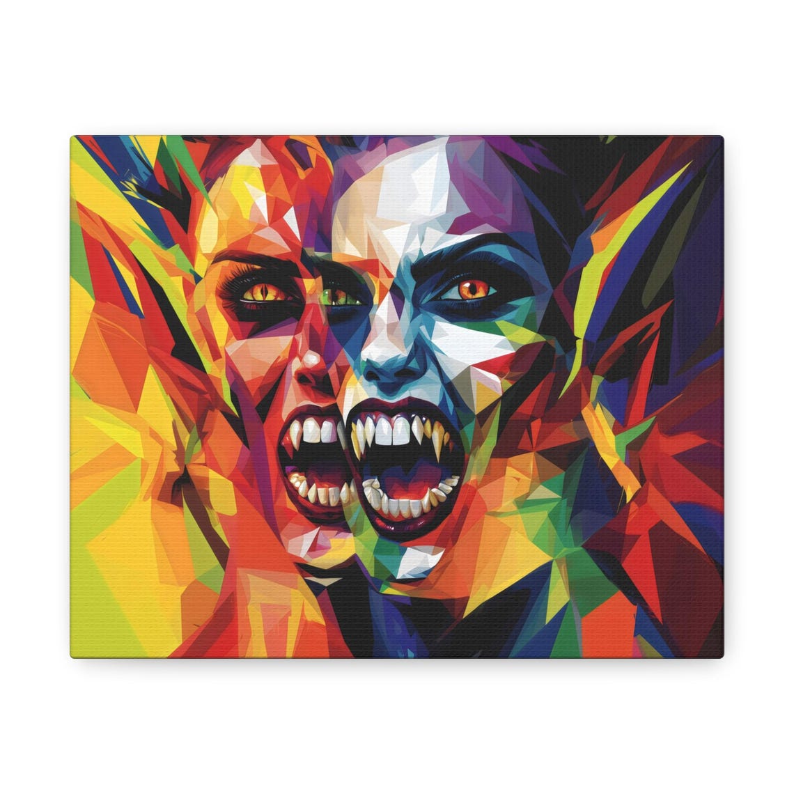 Vampire Geometric Gothic Modern Painting Halloween Eccentric Wall Print Airbnb Art Wall Decor - Image 2