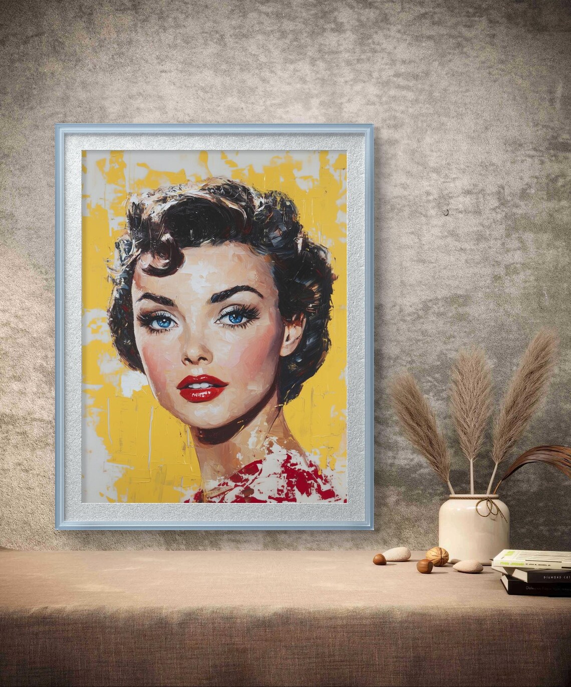 Retro Hollywood Glamour Portrait, Pop Art Print