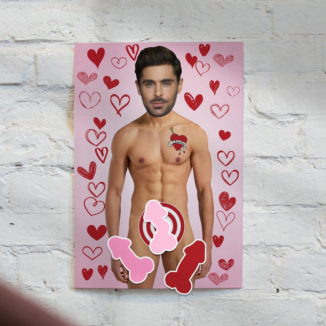 Pin The Junk On The Hunk Bachelorette Party Art Print