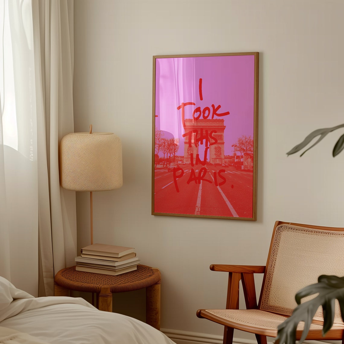 I Took This In Paris Arc de Triomphe Pink Photo Travel Art Poster - Image 2