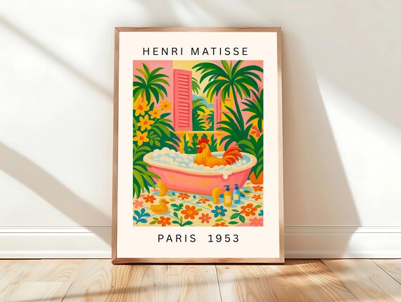 Rooster In Pink Bathtub Henri Matisse Paris 1953 Tropical Poster